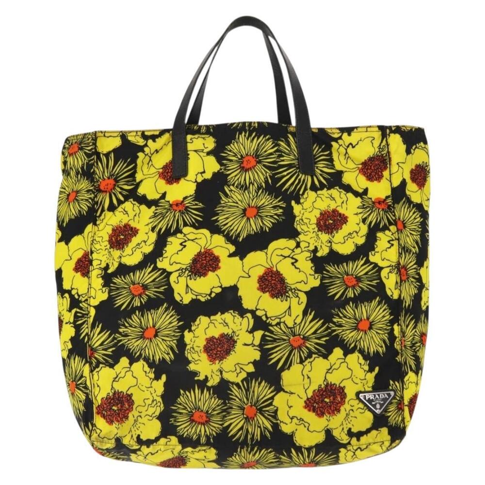 PRADA Tote Bag Nylon Yellow Silver Auth 146333 - Picture 13 of 16
